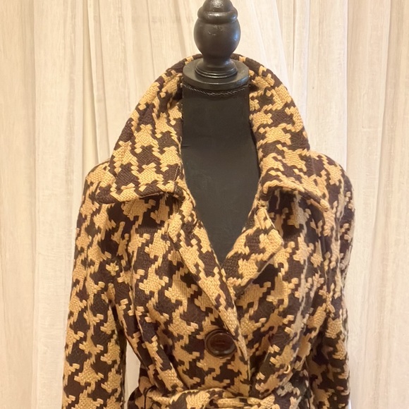 Michael Kors Wool blend houndstooth coat - Picture 3 of 14